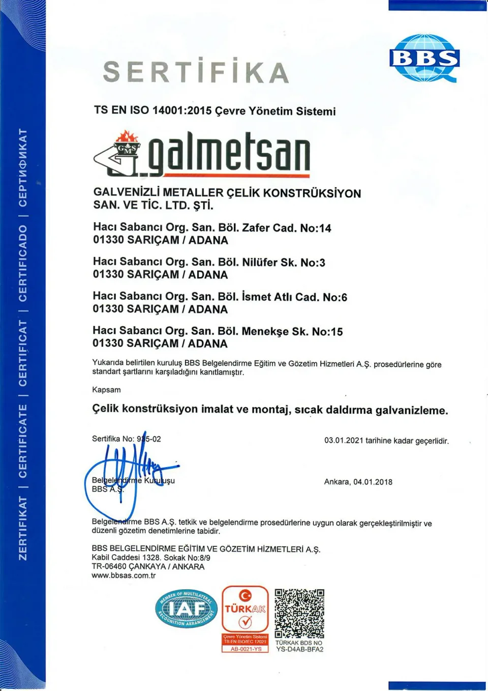 ISO 14001:2015 — Çevre yönetimi (TR)
