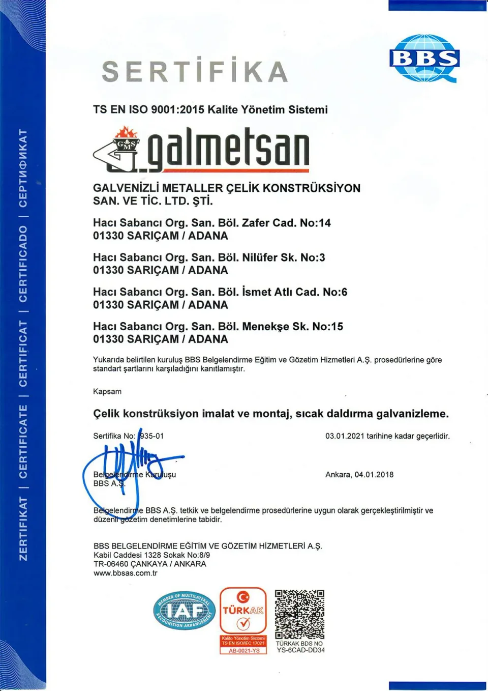 ISO 9001:2015 — Kalite yönetimi (TR)