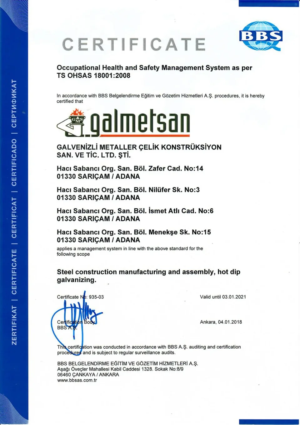 OHSAS 18001:2008 — İş sağlığı ve güvenliği (EN)